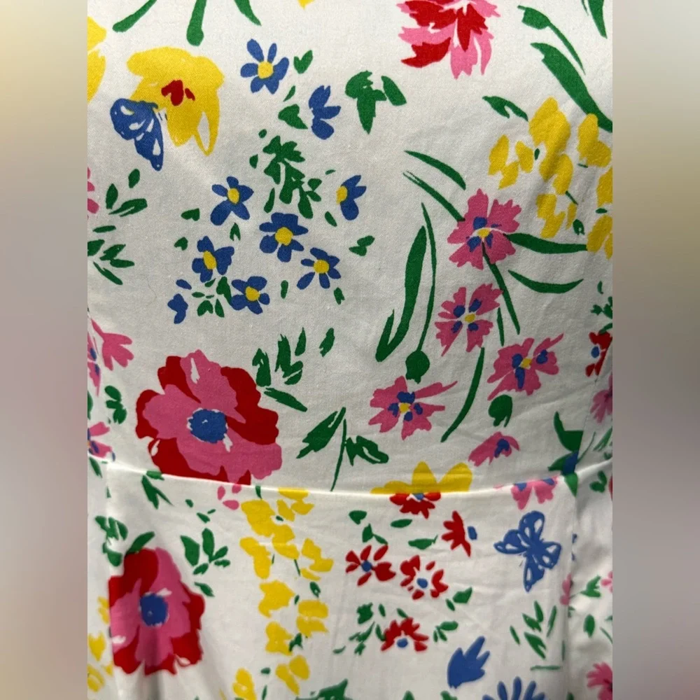 Kate Spade‎ Garden Bouquet Fit-and-flare Dress White / Multicolor Women’s Size 6 - Picture 8 of 14